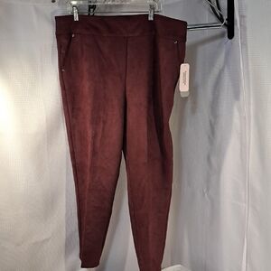 Allison Daley Maroon Suede Trousers